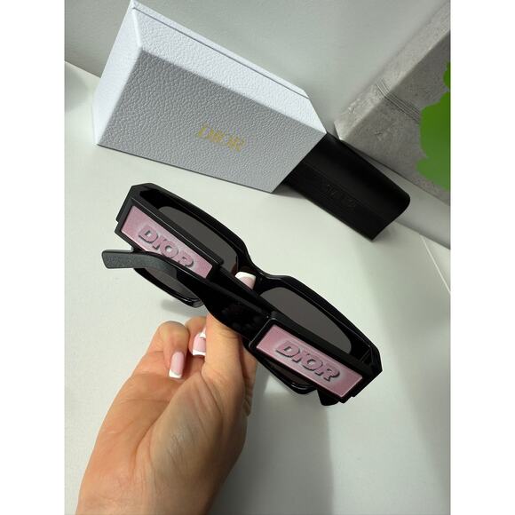 NEW Dior CD SU Sunglasses in Black Holographic Pink Logo main image 8